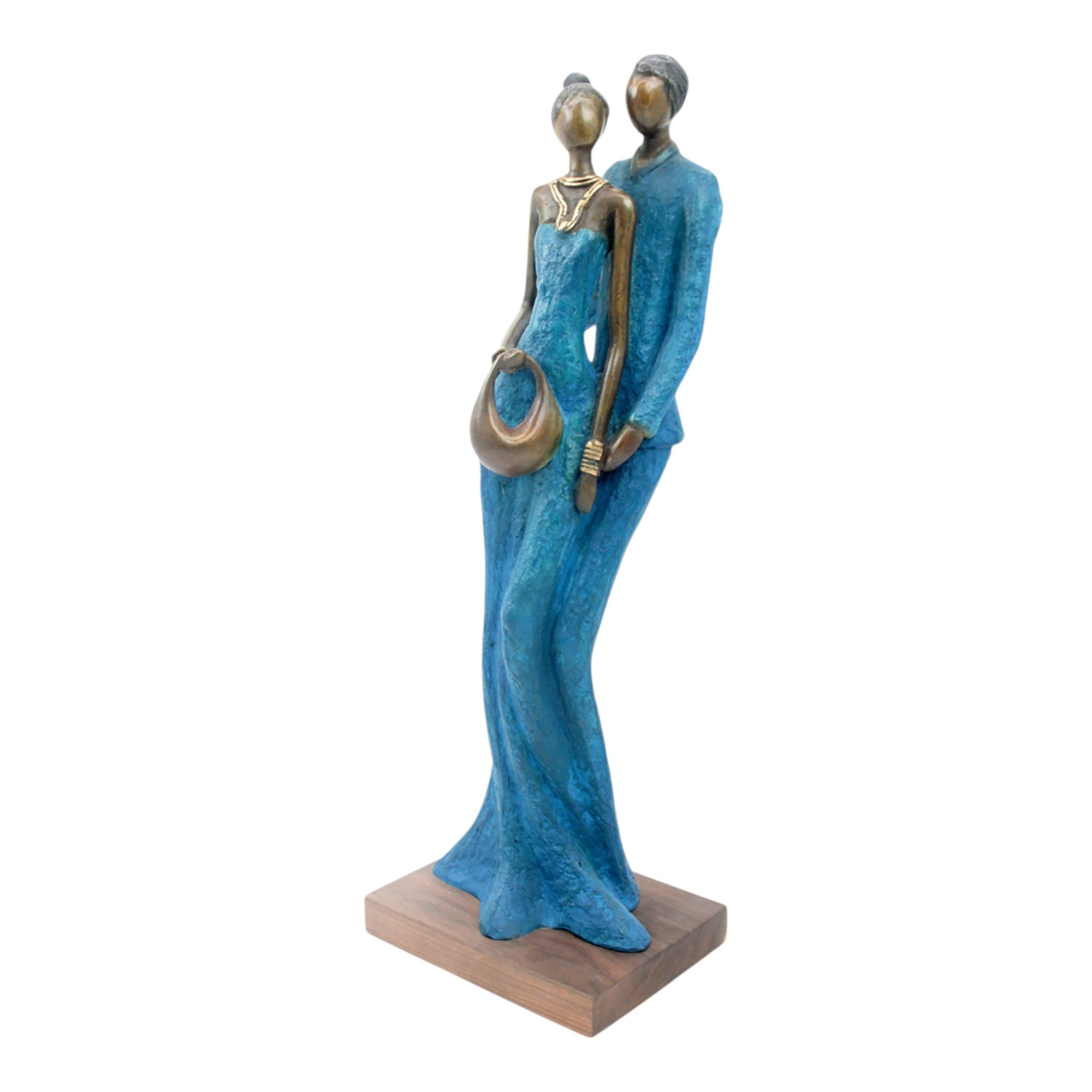 Bronze Issouf couple 55 cm bleu n°2 Bronzes d'Afrique