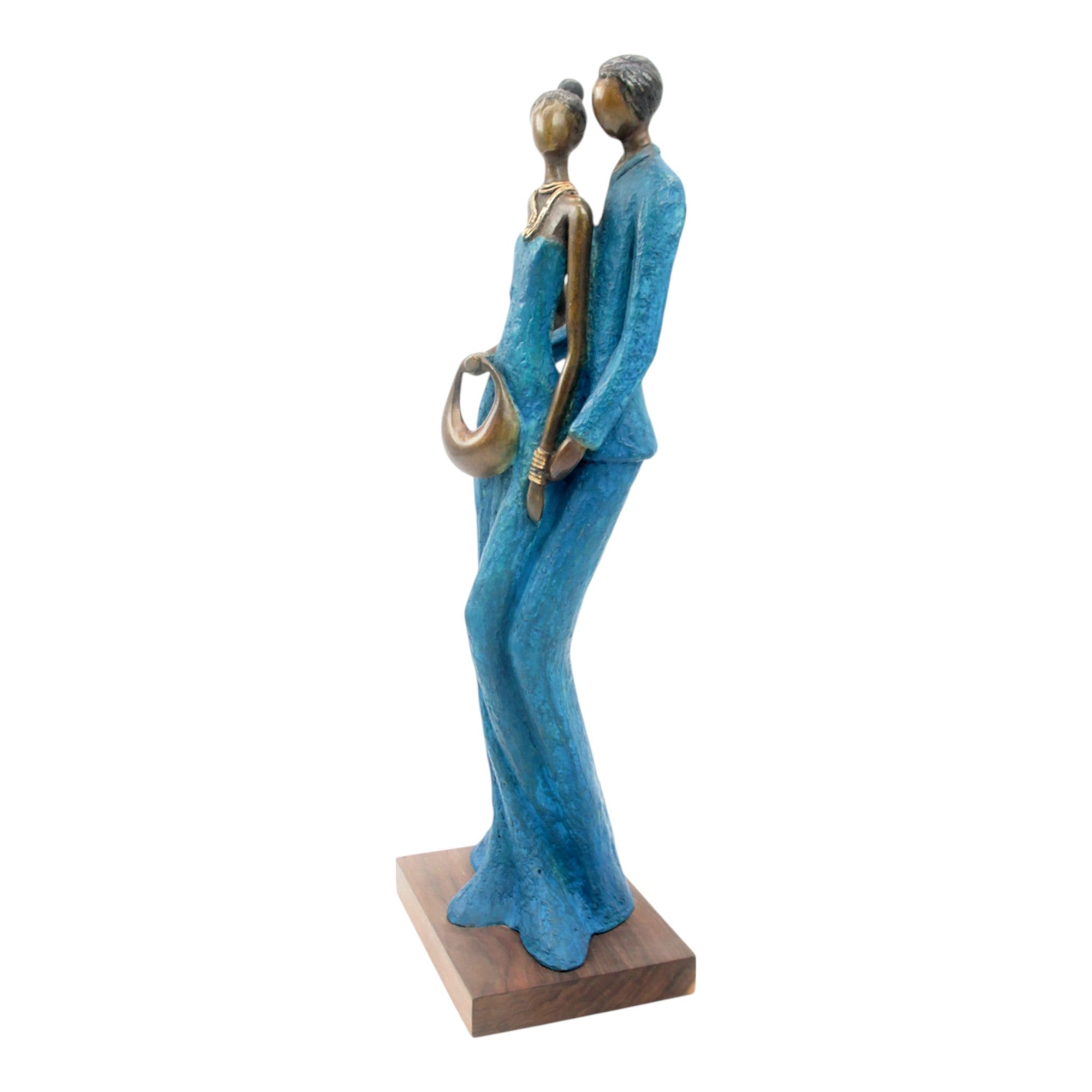 Bronze Issouf couple 55 cm bleu n°2 Bronzes d'Afrique