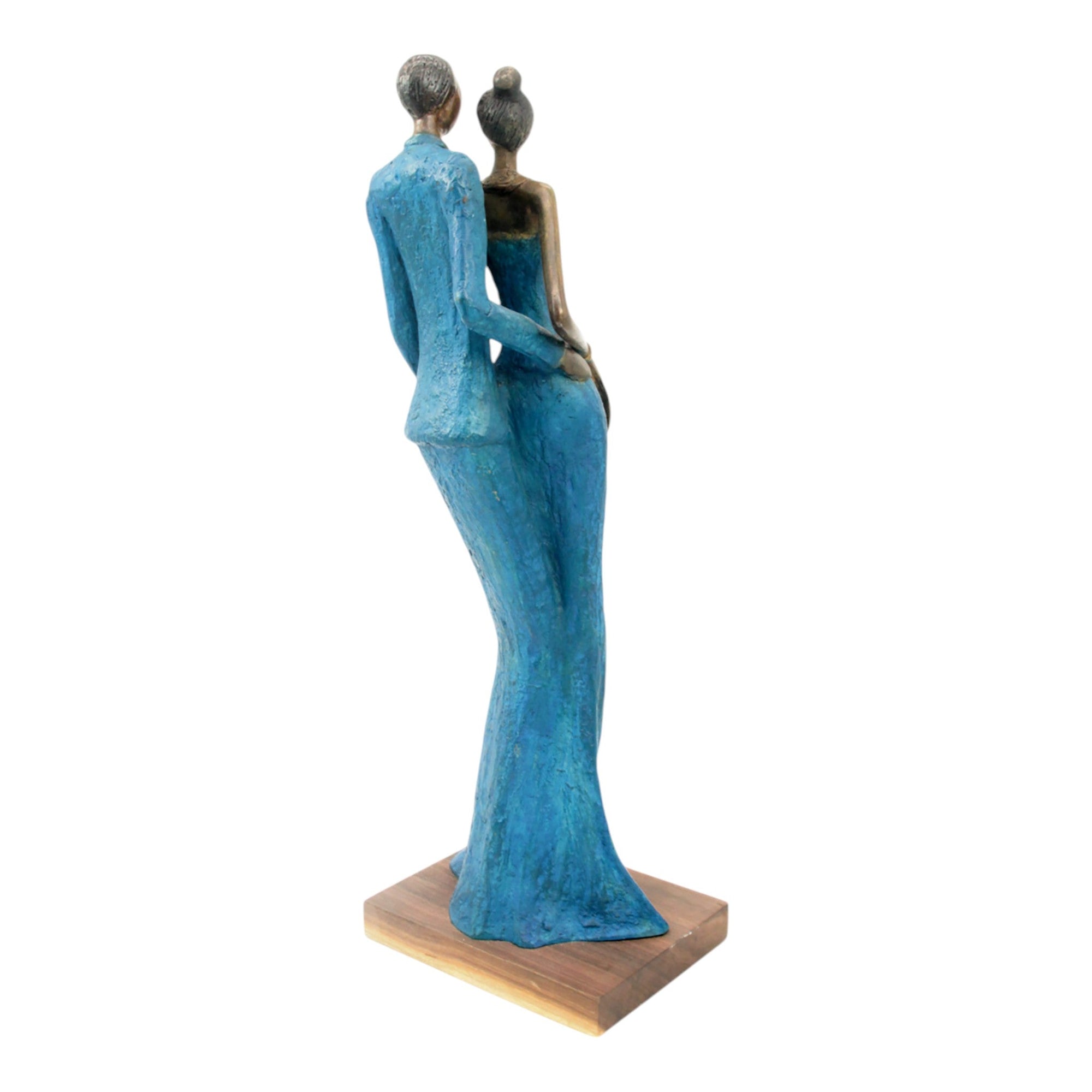 Bronze Issouf couple 55 cm bleu n°2 Bronzes d'Afrique