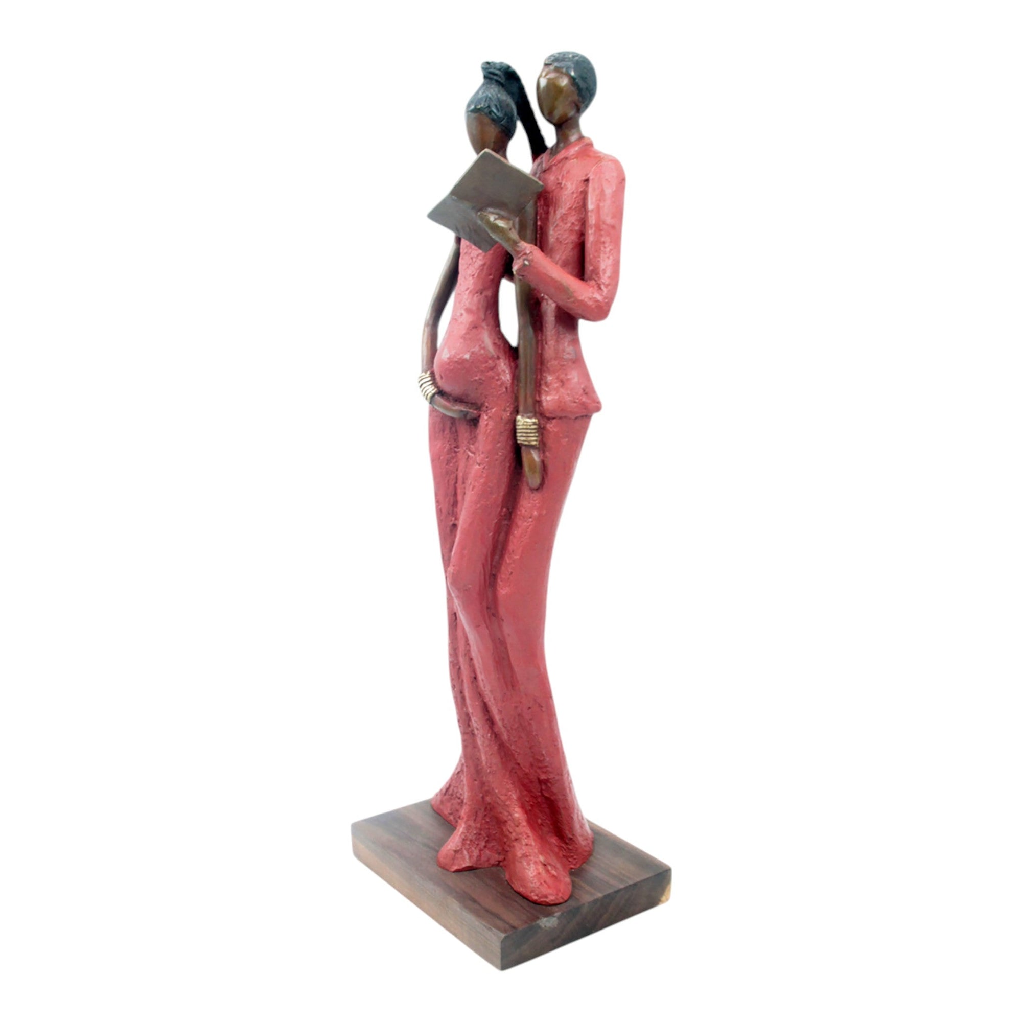 Bronze Issouf couple 55 cm rouge n°2 Bronzes d'Afrique