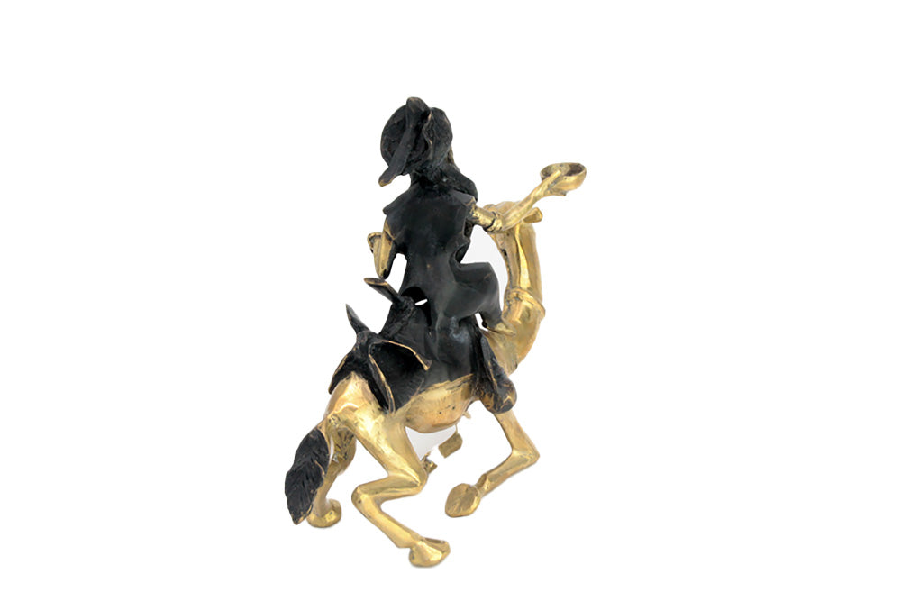 Chamelier 25 cm noir & doré n°1 Bronzes d'Afrique