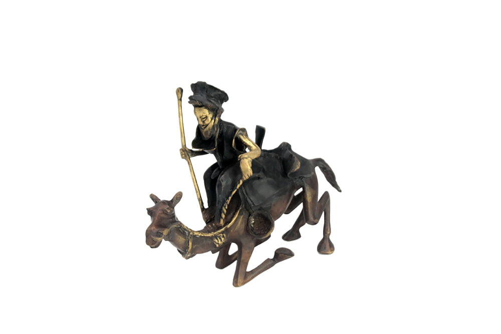 Chamelier 25 cm noir & doré n°2 Bronzes d'Afrique