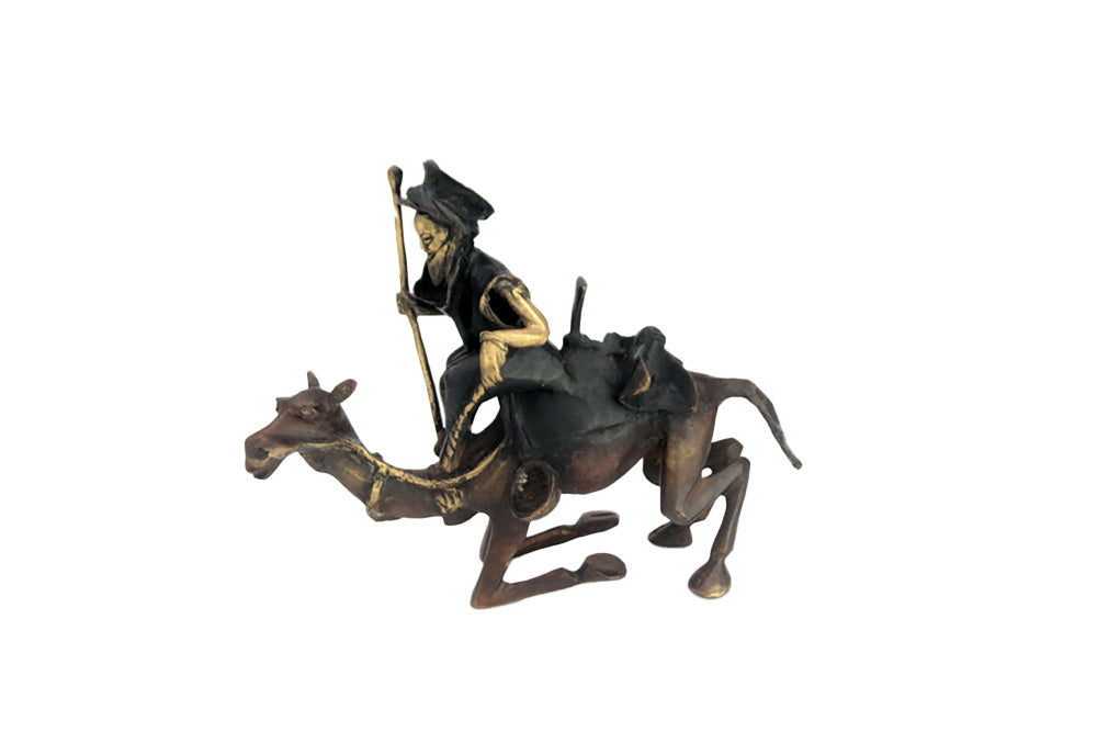 Chamelier 25 cm noir & doré n°2 Bronzes d'Afrique