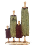 Bronze famille à 4 20 cm marron et vert n°2 Bronzes d'Afrique