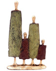 Bronze famille à 4 20 cm marron et vert n°2 Bronzes d'Afrique
