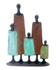 Famille 5 personnages marron & vert n°1 Bronzes d'Afrique