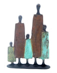 Famille 5 personnages marron & vert n°1 Bronzes d'Afrique