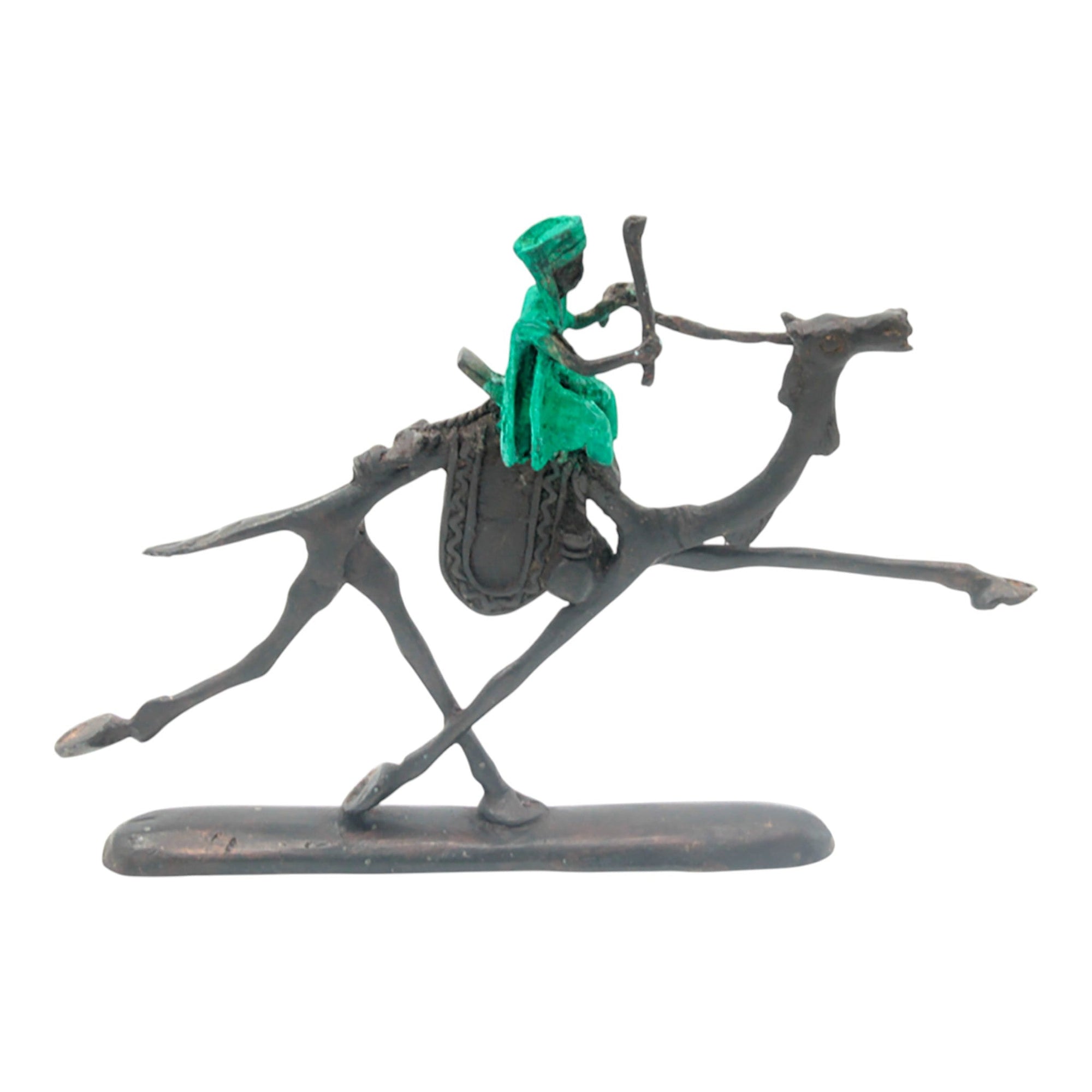 Chamelier 20 cm vert n°2 Bronzes d'Afrique