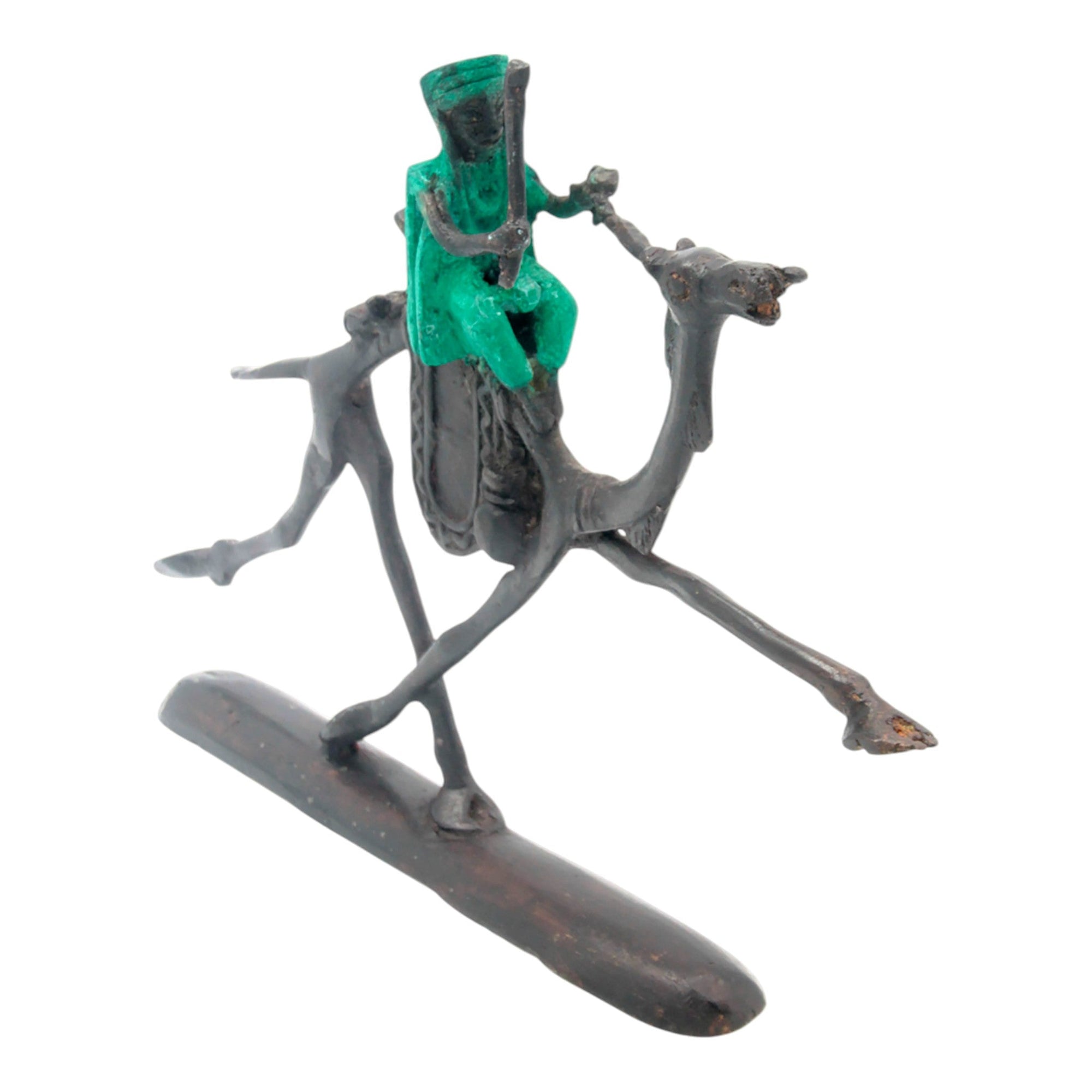 Chamelier 20 cm vert n°2 Bronzes d'Afrique