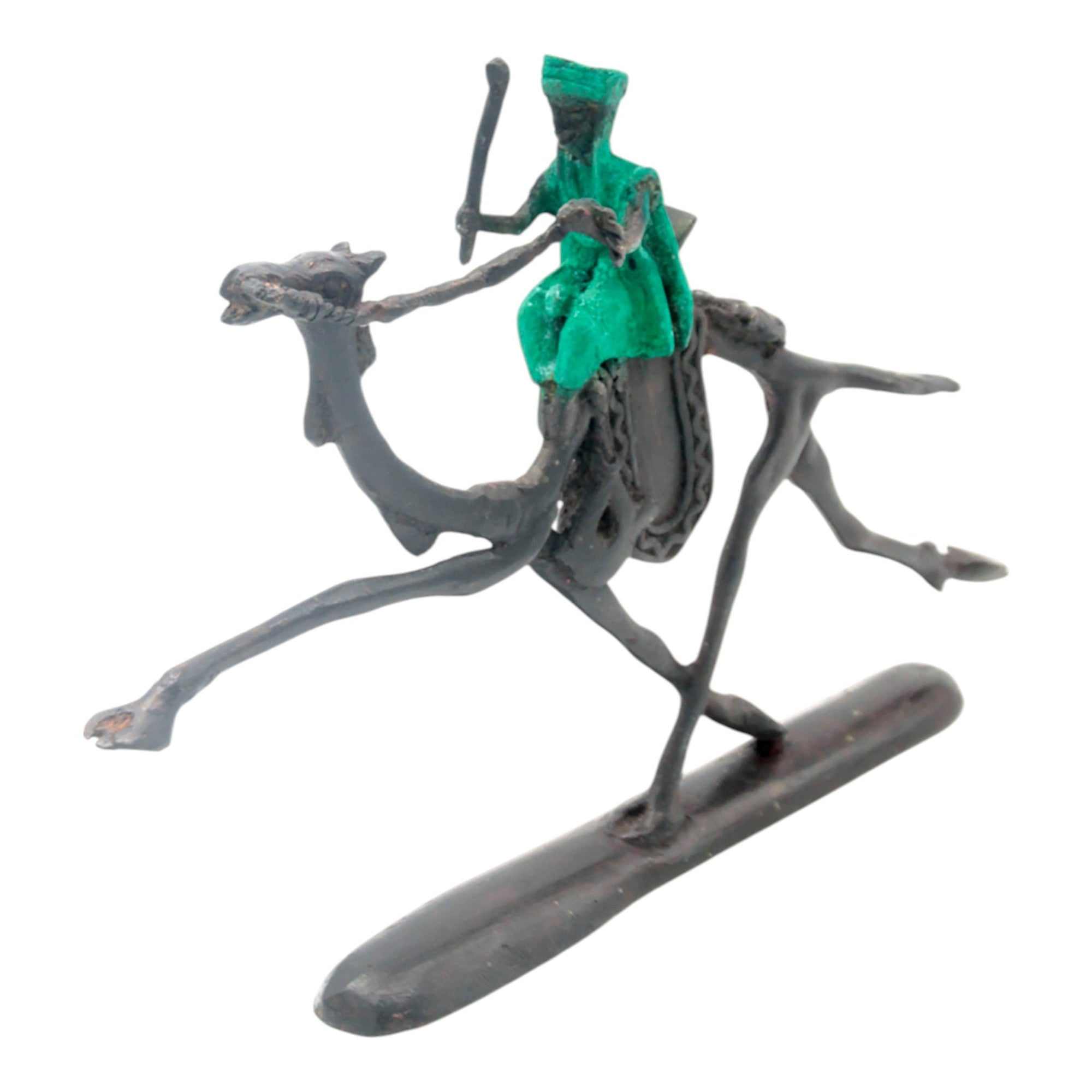 Chamelier 20 cm vert n°2 Bronzes d'Afrique