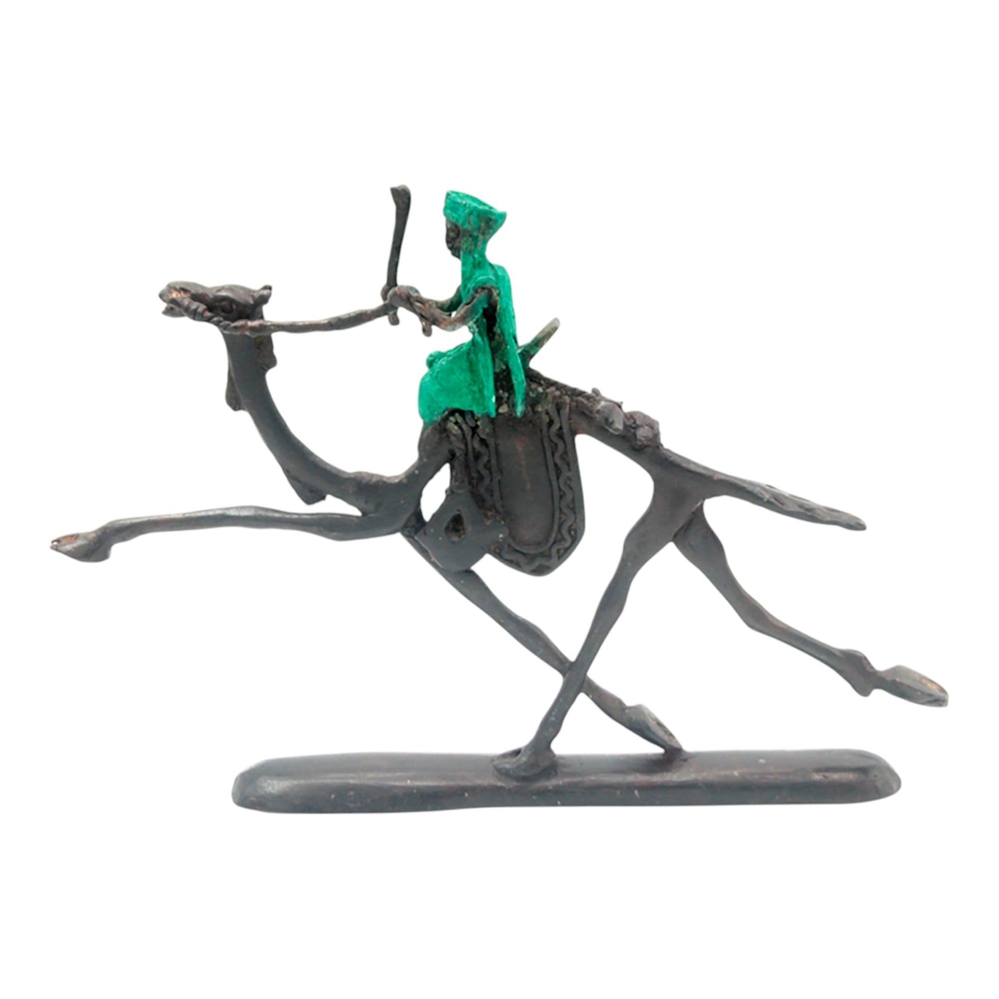 Chamelier 20 cm vert n°2 Bronzes d'Afrique