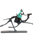 Chamelier 20 cm turquoise n°1 Bronzes d'Afrique
