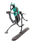 Chamelier 20 cm turquoise n°1 Bronzes d'Afrique