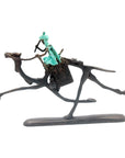 Chamelier 20 cm turquoise n°1 Bronzes d'Afrique