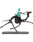Chamelier 20 cm turquoise n°2 Bronzes d'Afrique