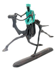 Chamelier 20 cm turquoise n°2 Bronzes d'Afrique