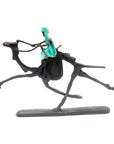 Chamelier 20 cm turquoise n°2 Bronzes d'Afrique