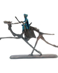 Chamelier 20 cm bleu n°2 Bronzes d'Afrique