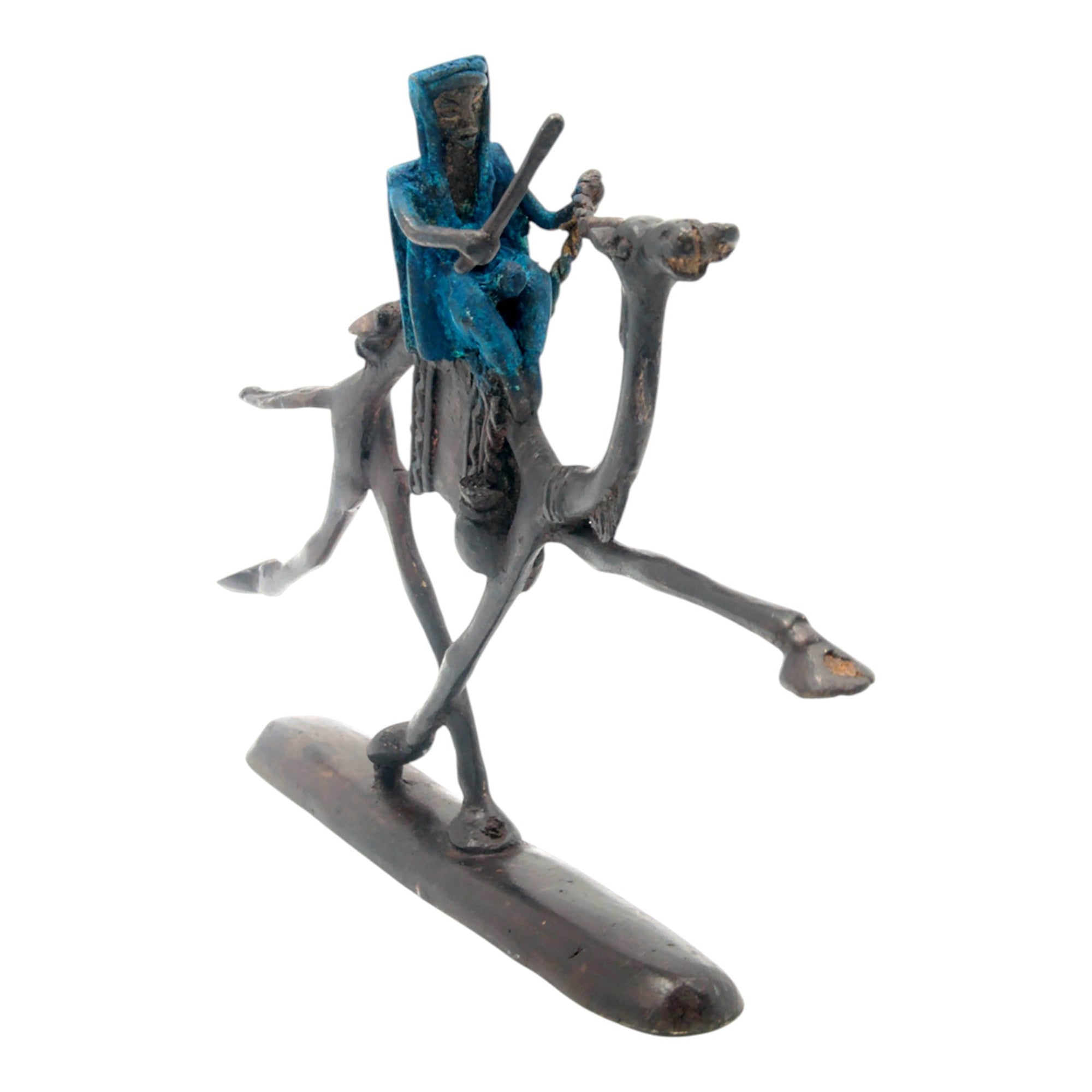 Chamelier 20 cm bleu n°2 Bronzes d'Afrique