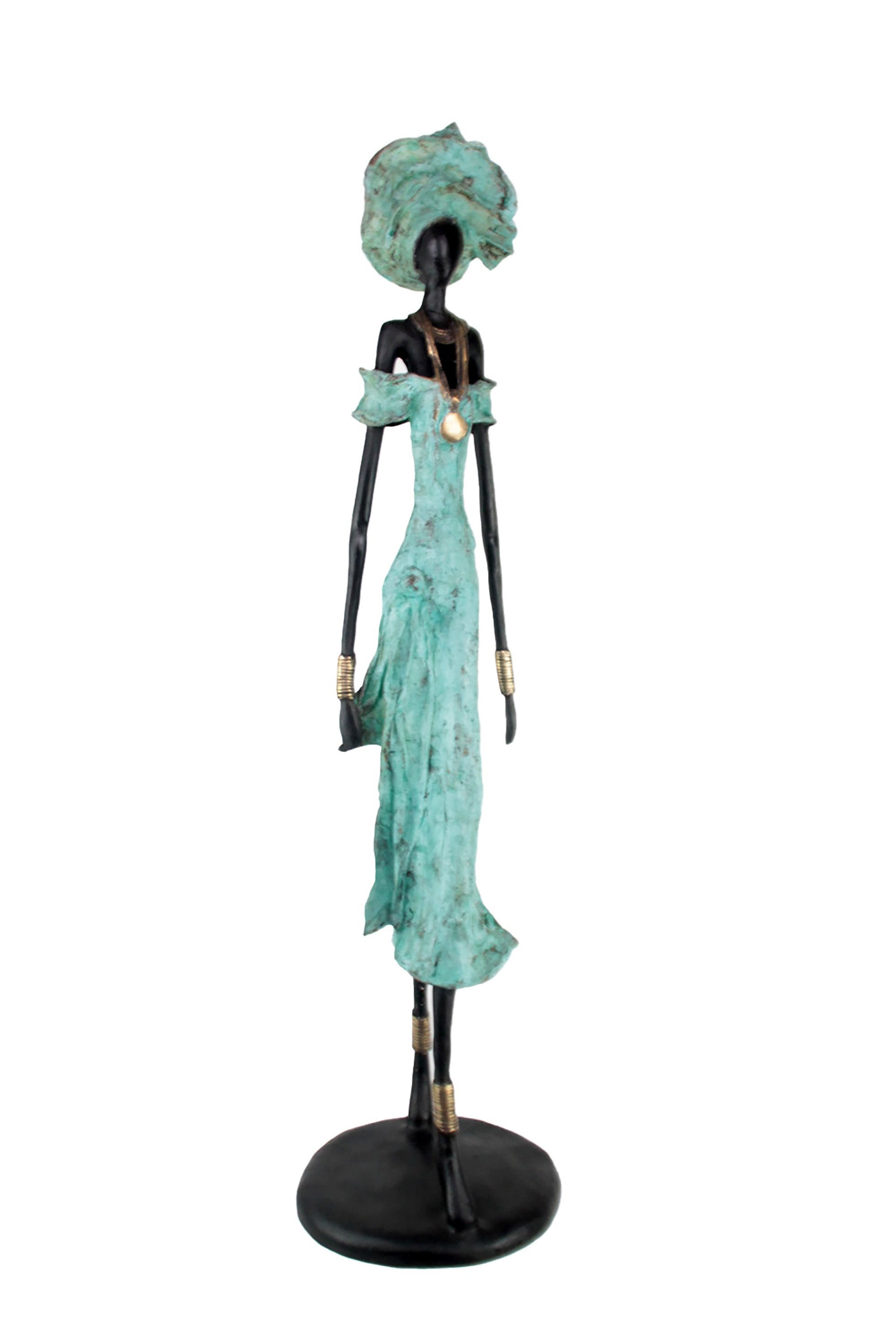 Bronze Issouf 110 cm turquoise n°1 Bronzes d'Afrique
