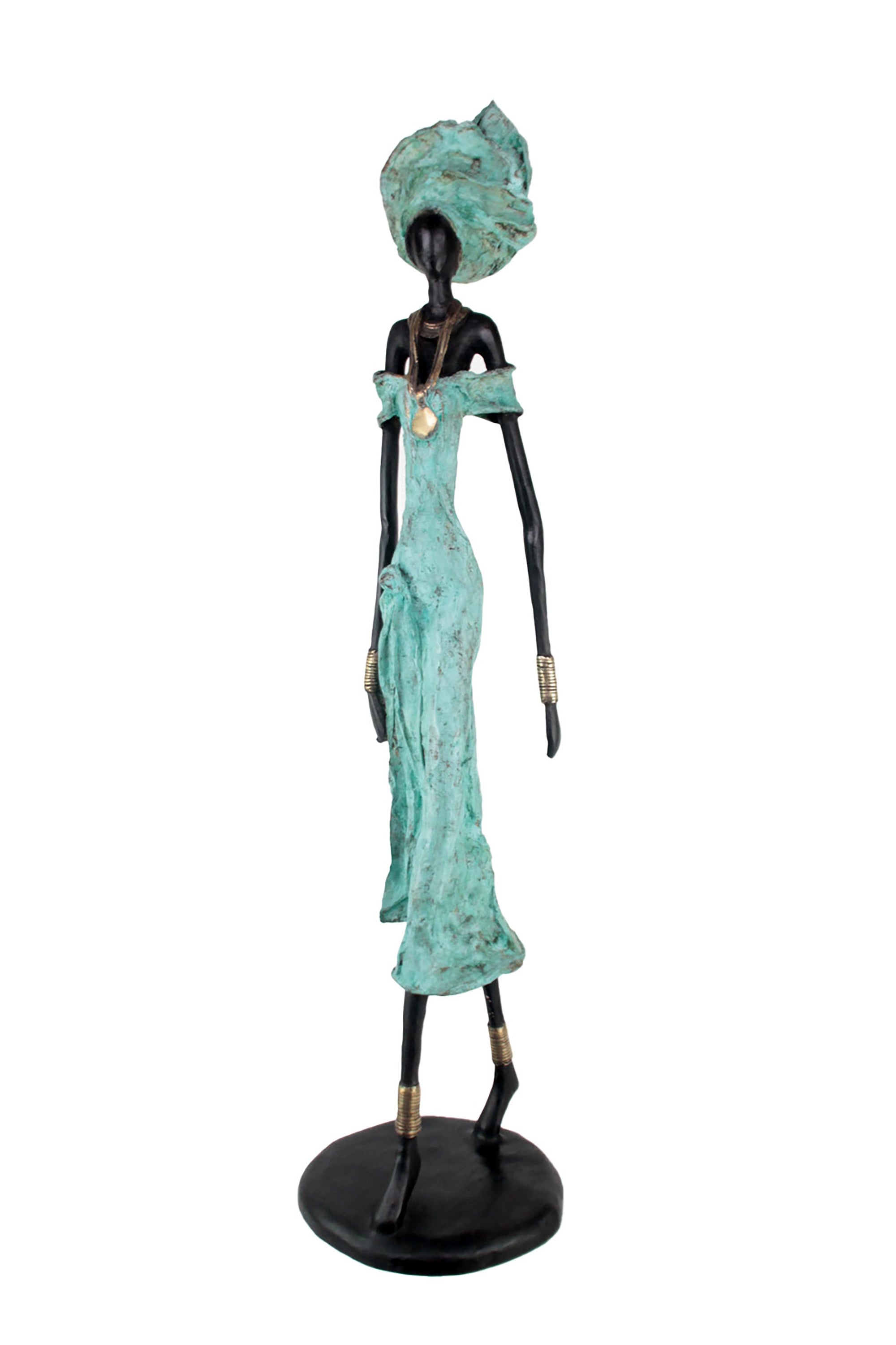 Bronze Issouf 110 cm turquoise n°1 Bronzes d'Afrique