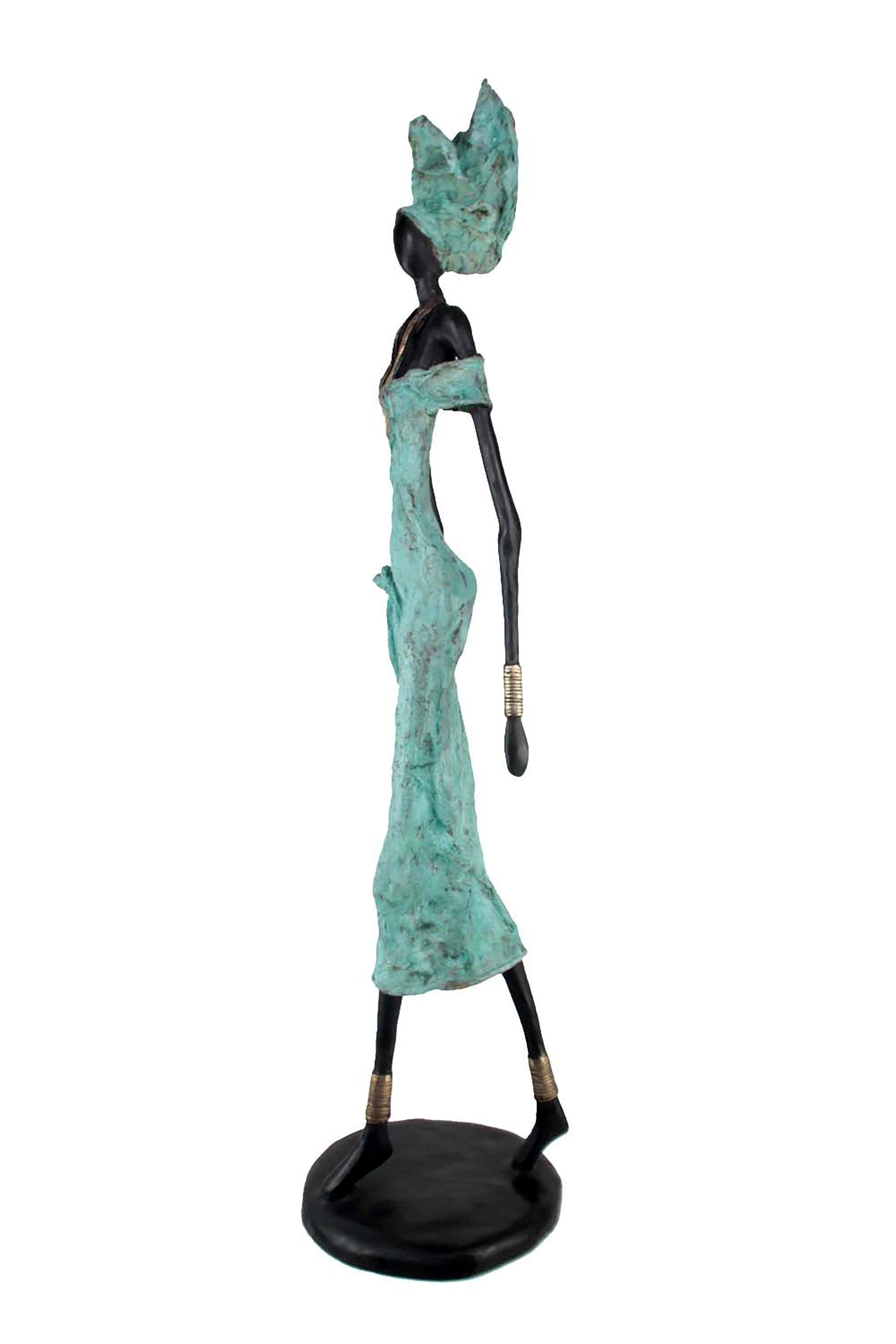 Bronze Issouf 110 cm turquoise n°1 Bronzes d'Afrique