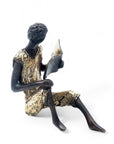 Bronze assis à poser 25 cm doré n°11 Bronzes d'Afrique