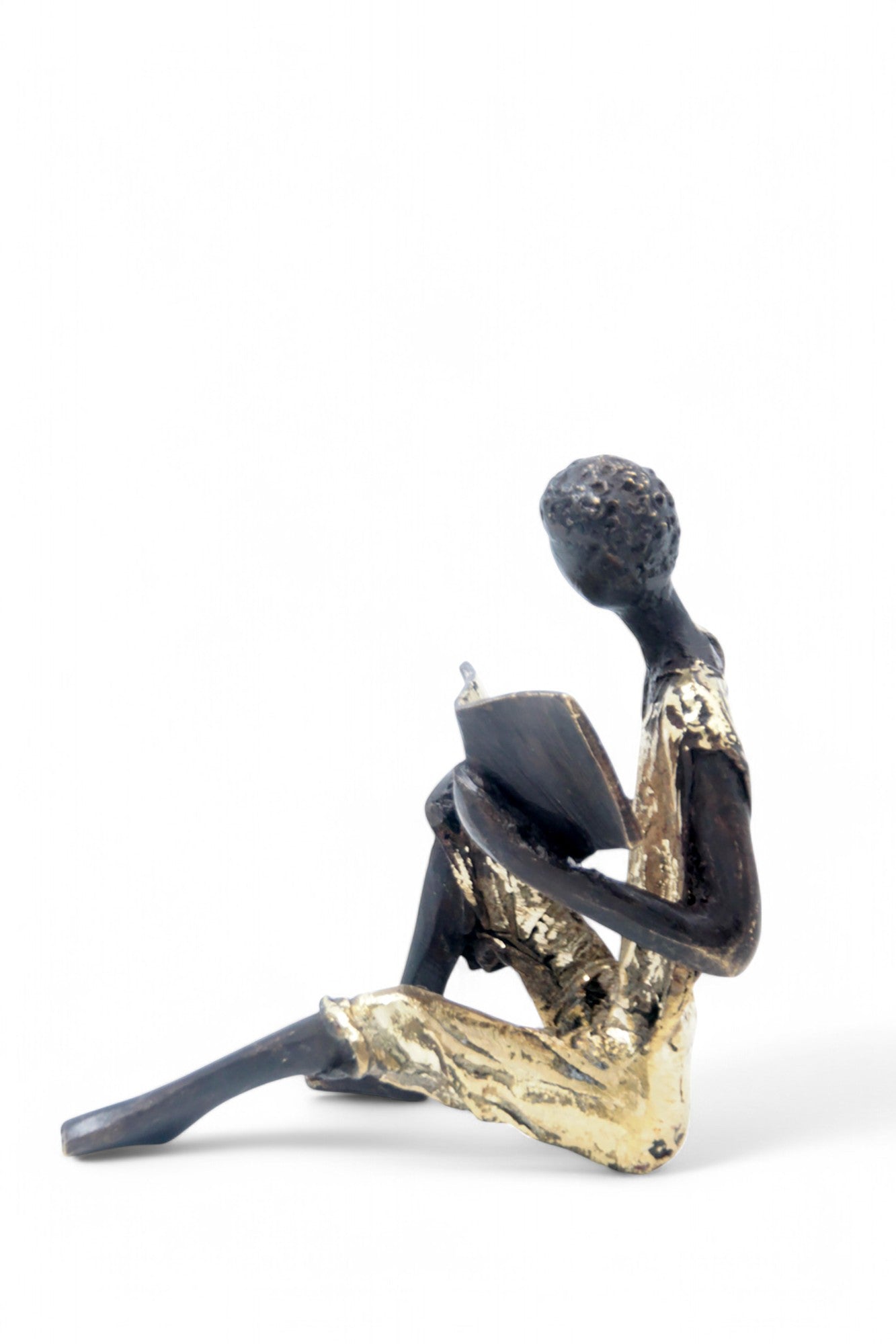 Bronze assis à poser 25 cm doré n°11 Bronzes d'Afrique