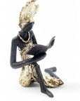 Bronze assis à poser 25 cm doré n°12 Bronzes d'Afrique