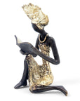 Bronze assis à poser 25 cm doré n°12 Bronzes d'Afrique