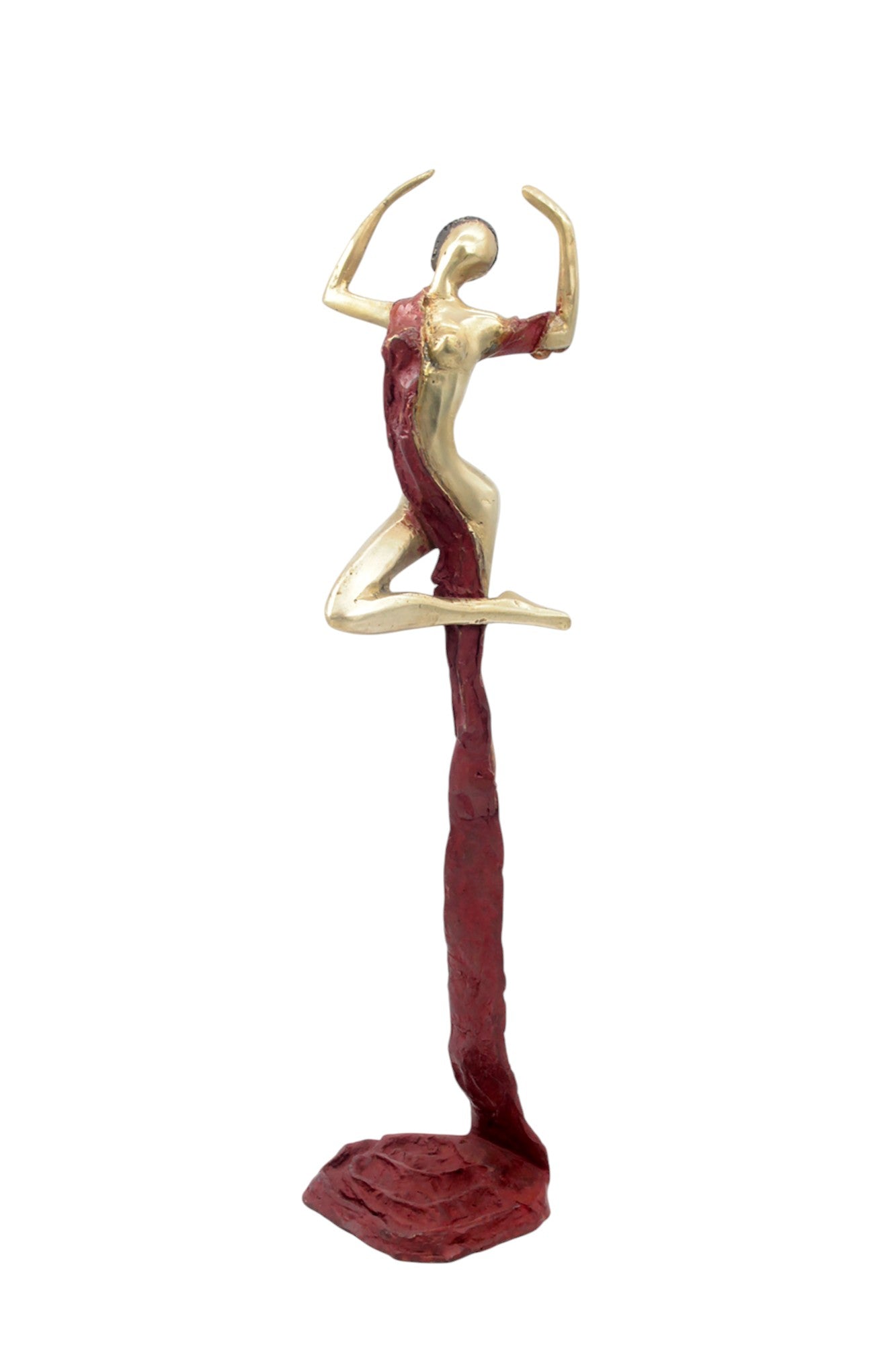 Bronze Issouf danseuse 50 cm rouge n°2 Bronzes d'Afrique