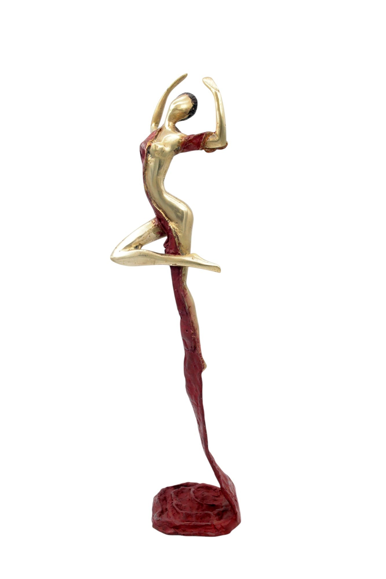 Bronze Issouf danseuse 50 cm rouge n°2 Bronzes d'Afrique