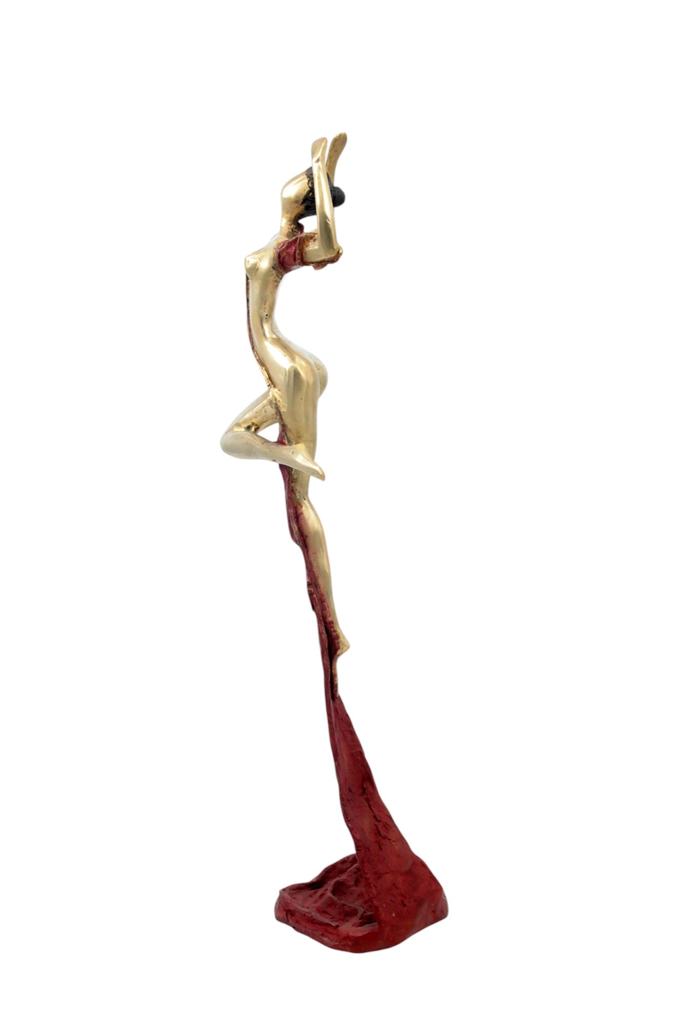 Bronze Issouf danseuse 50 cm rouge n°2 Bronzes d'Afrique