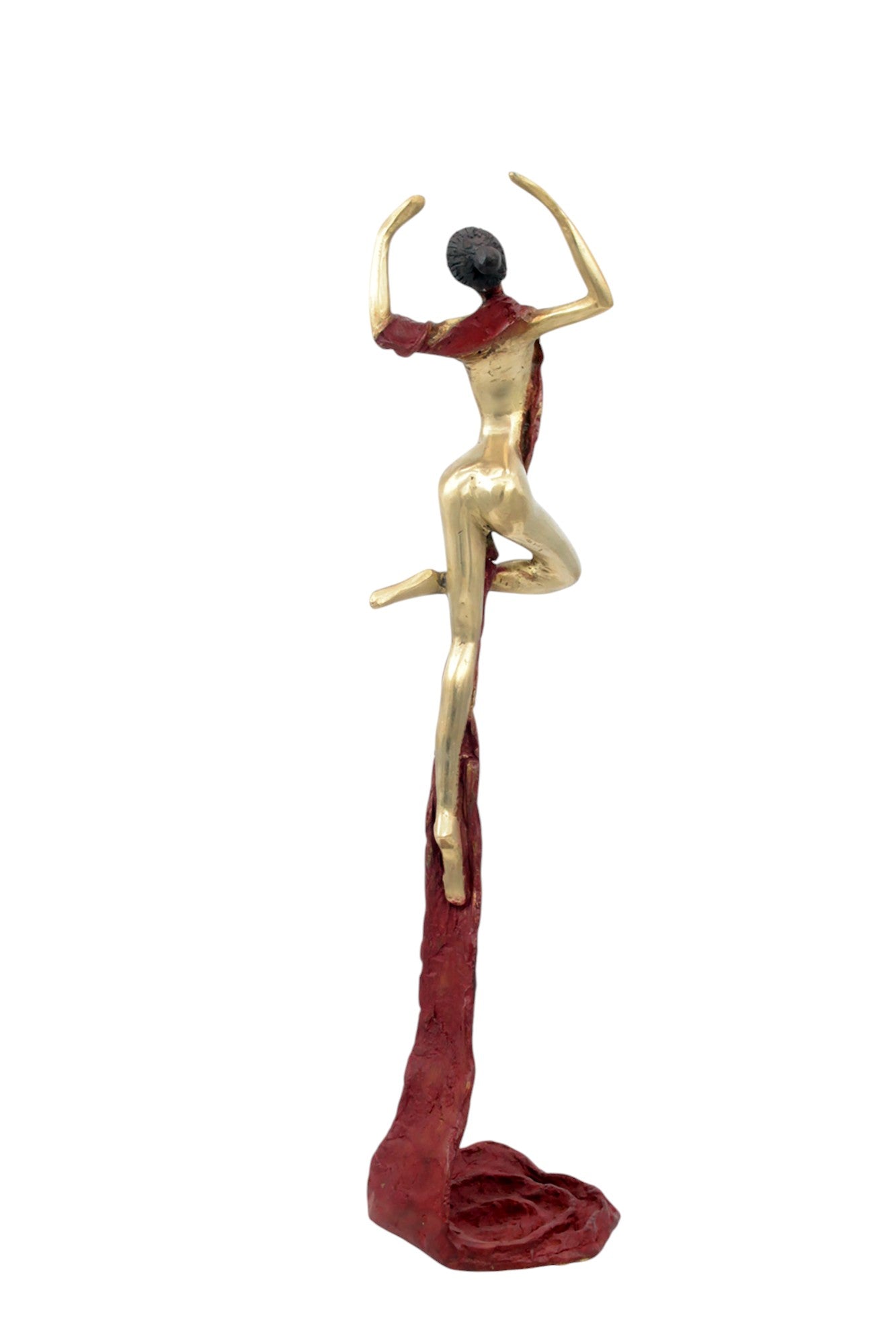Bronze Issouf danseuse 50 cm rouge n°2 Bronzes d'Afrique
