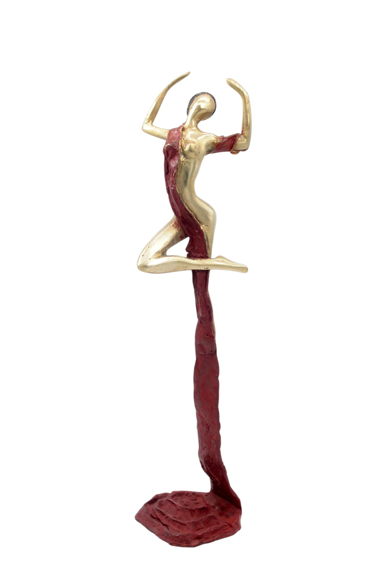Bronze Issouf danseuse 50 cm rouge n°2 Bronzes d'Afrique