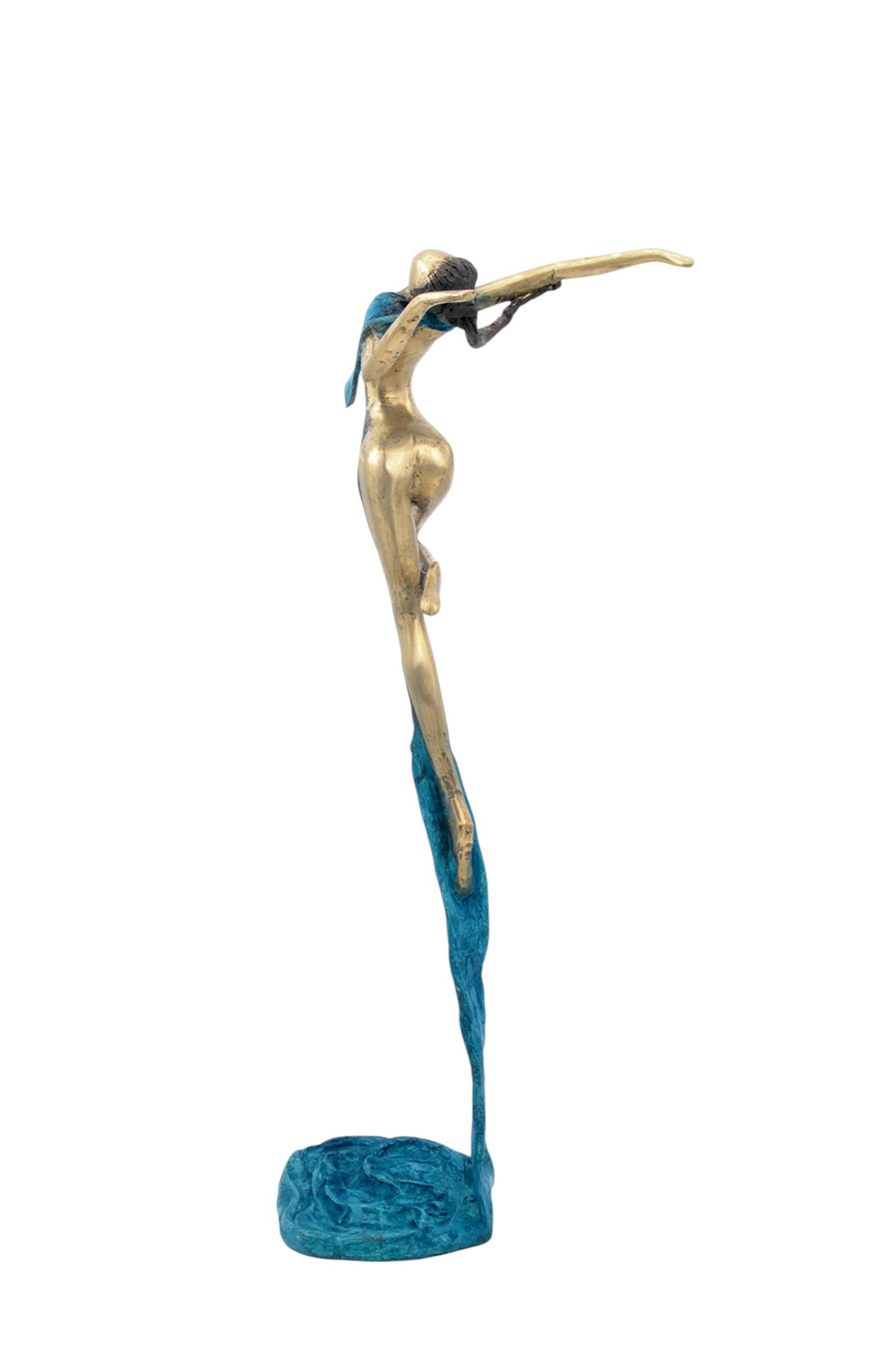 Bronze Issouf danseuse 50 cm bleu n°2 Bronzes d'Afrique