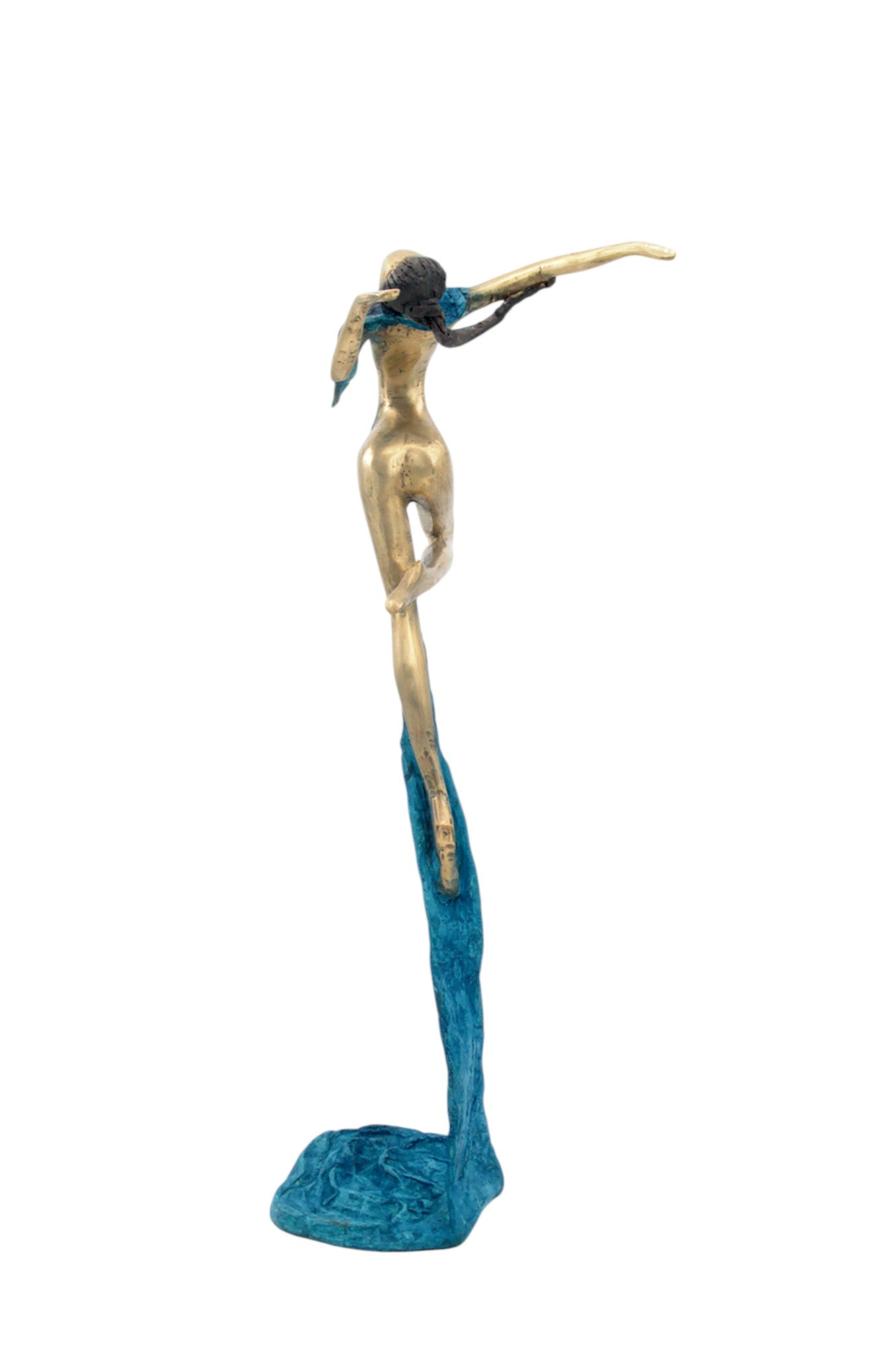 Bronze Issouf danseuse 50 cm bleu n°2 Bronzes d'Afrique