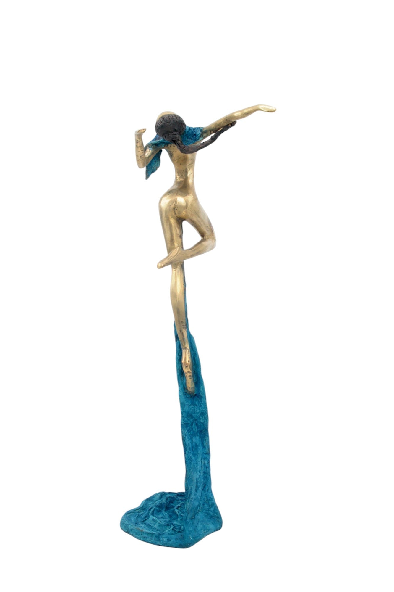 Bronze Issouf danseuse 50 cm bleu n°2 Bronzes d'Afrique