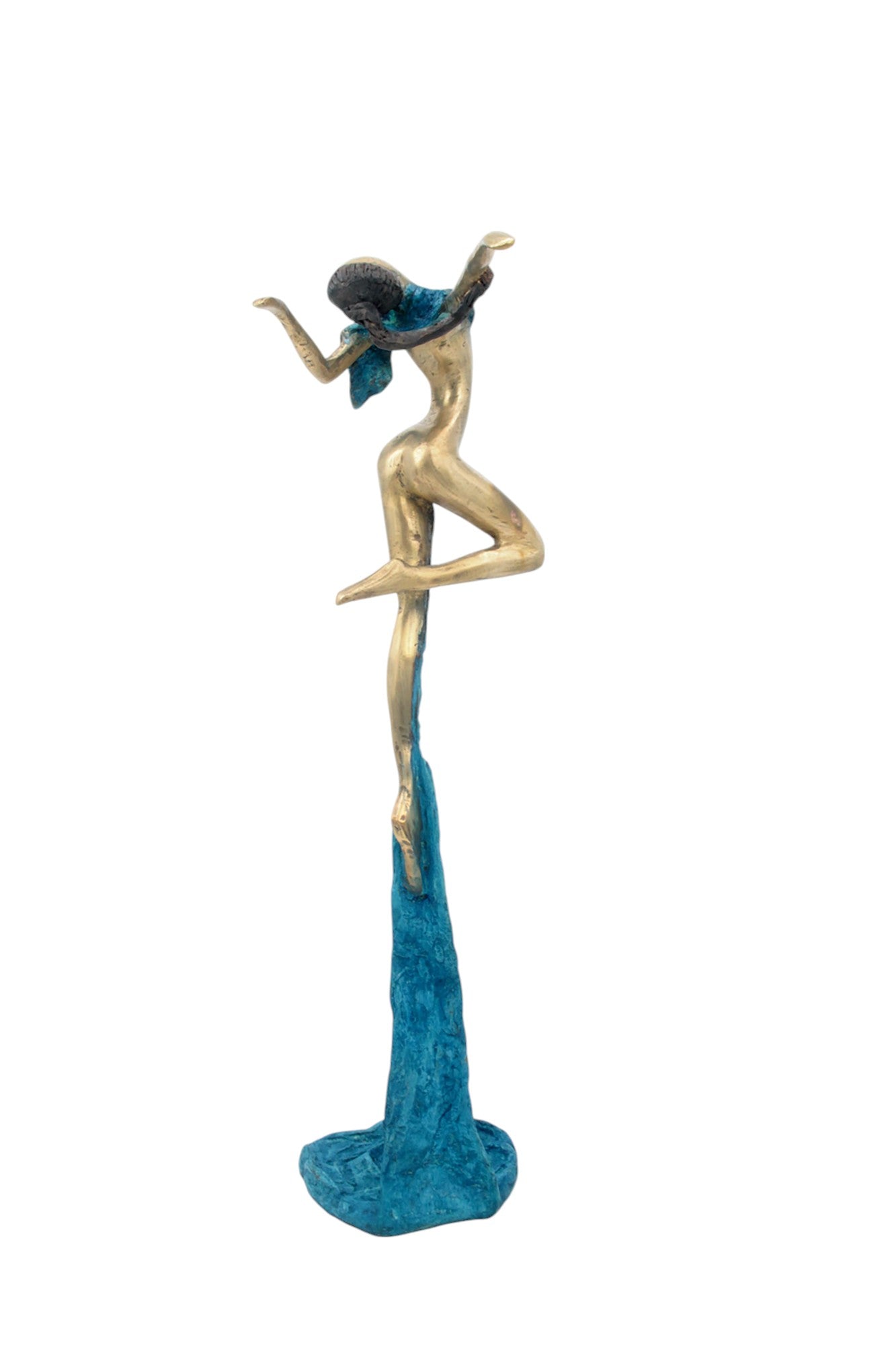 Bronze Issouf danseuse 50 cm bleu n°2 Bronzes d'Afrique