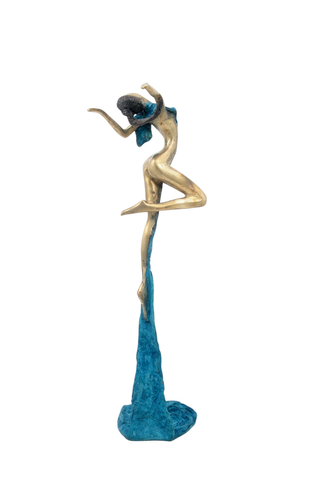 Bronze Issouf danseuse 50 cm bleu n°2 Bronzes d'Afrique