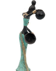 Bronze Mohamadi Dermé 20 cm turquoise n°4 Bronzes d'Afrique