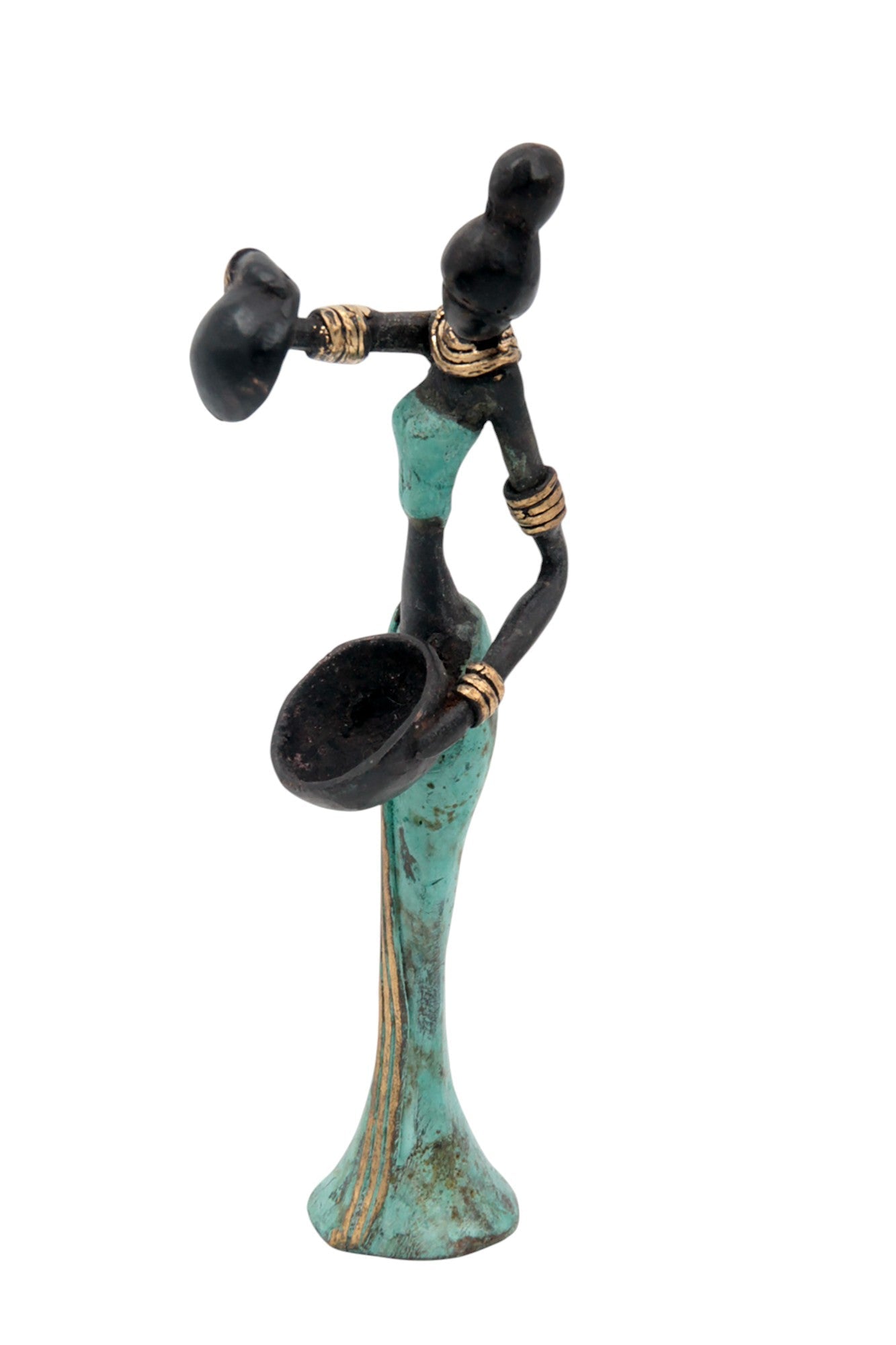 Bronze Mohamadi Dermé 20 cm turquoise n°4 Bronzes d'Afrique