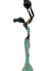 Bronze Mohamadi Dermé 20 cm turquoise n°6 Bronzes d'Afrique