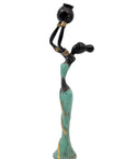 Bronze Mohamadi Dermé 20 cm turquoise n°6 Bronzes d'Afrique