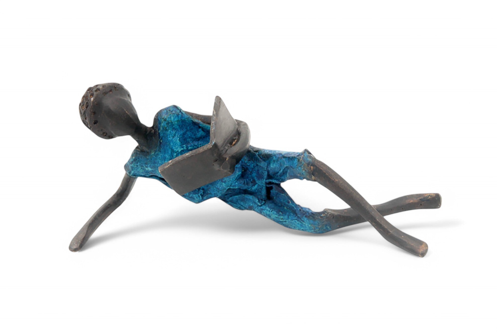 Bronze allongé 20 cm bleu n°2 Bronzes d'Afrique