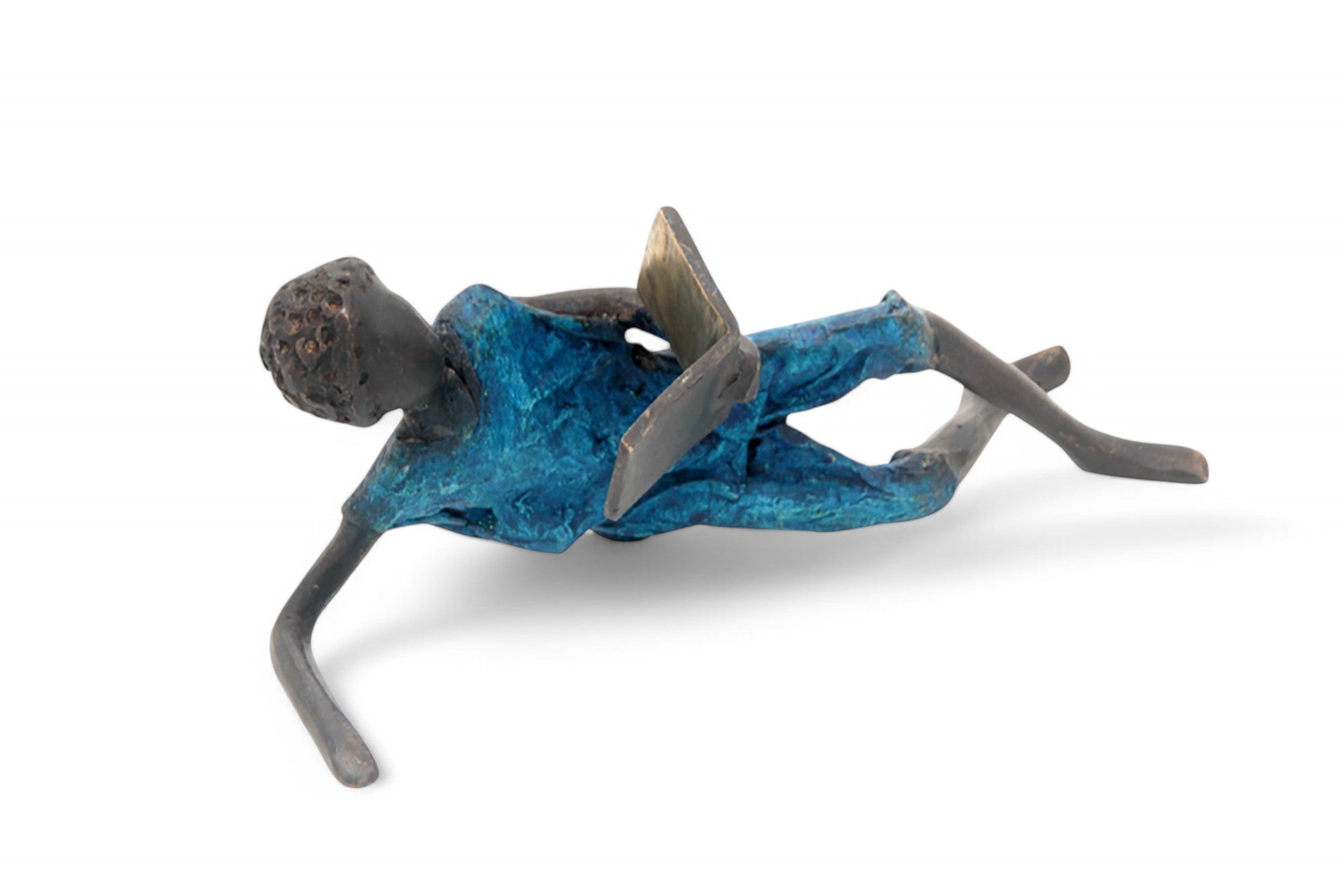 Bronze allongé 20 cm bleu n°2 Bronzes d'Afrique