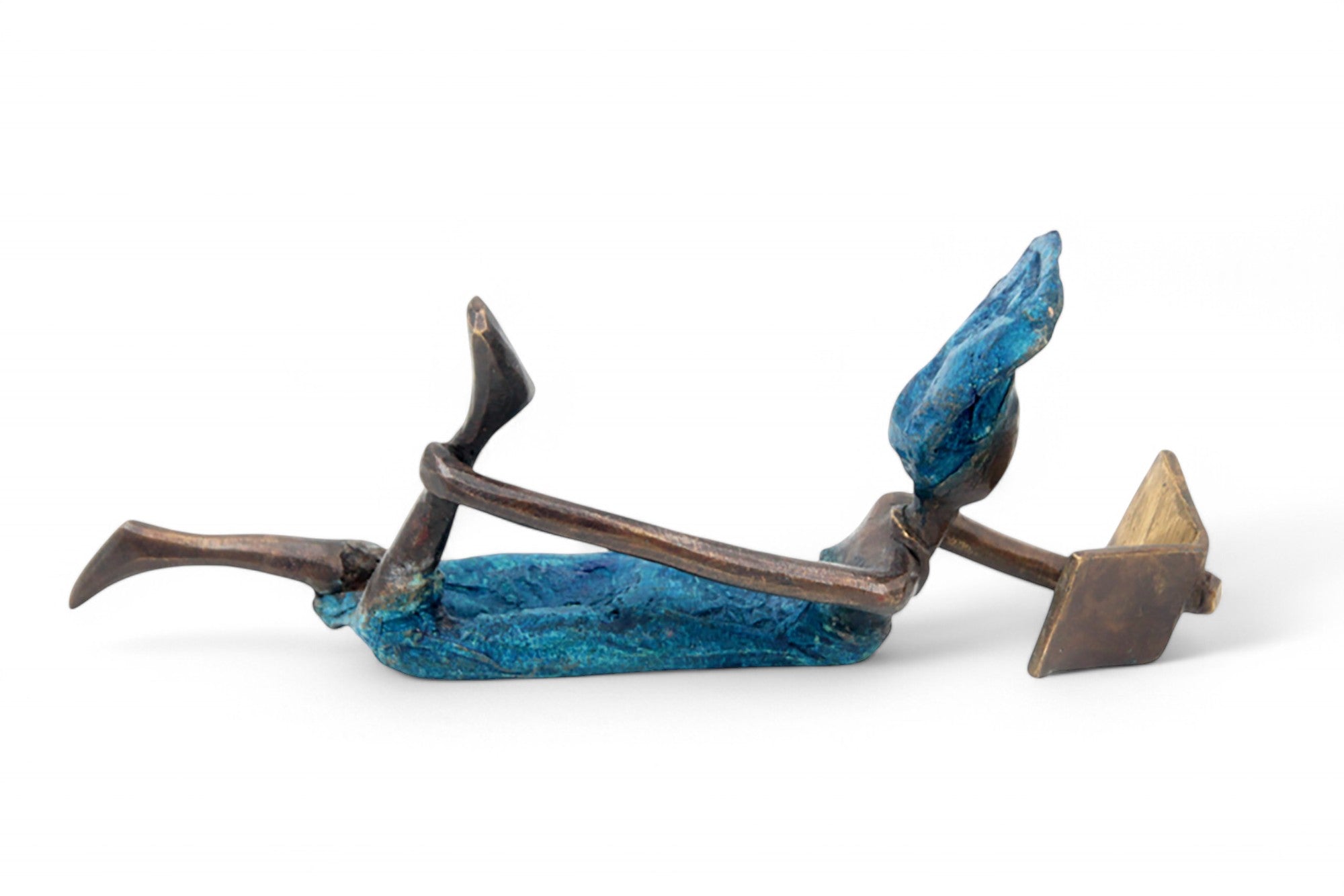 Bronze allongé 20 cm bleu n°3 Bronzes d'Afrique