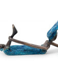 Bronze allongé 20 cm bleu n°3 Bronzes d'Afrique
