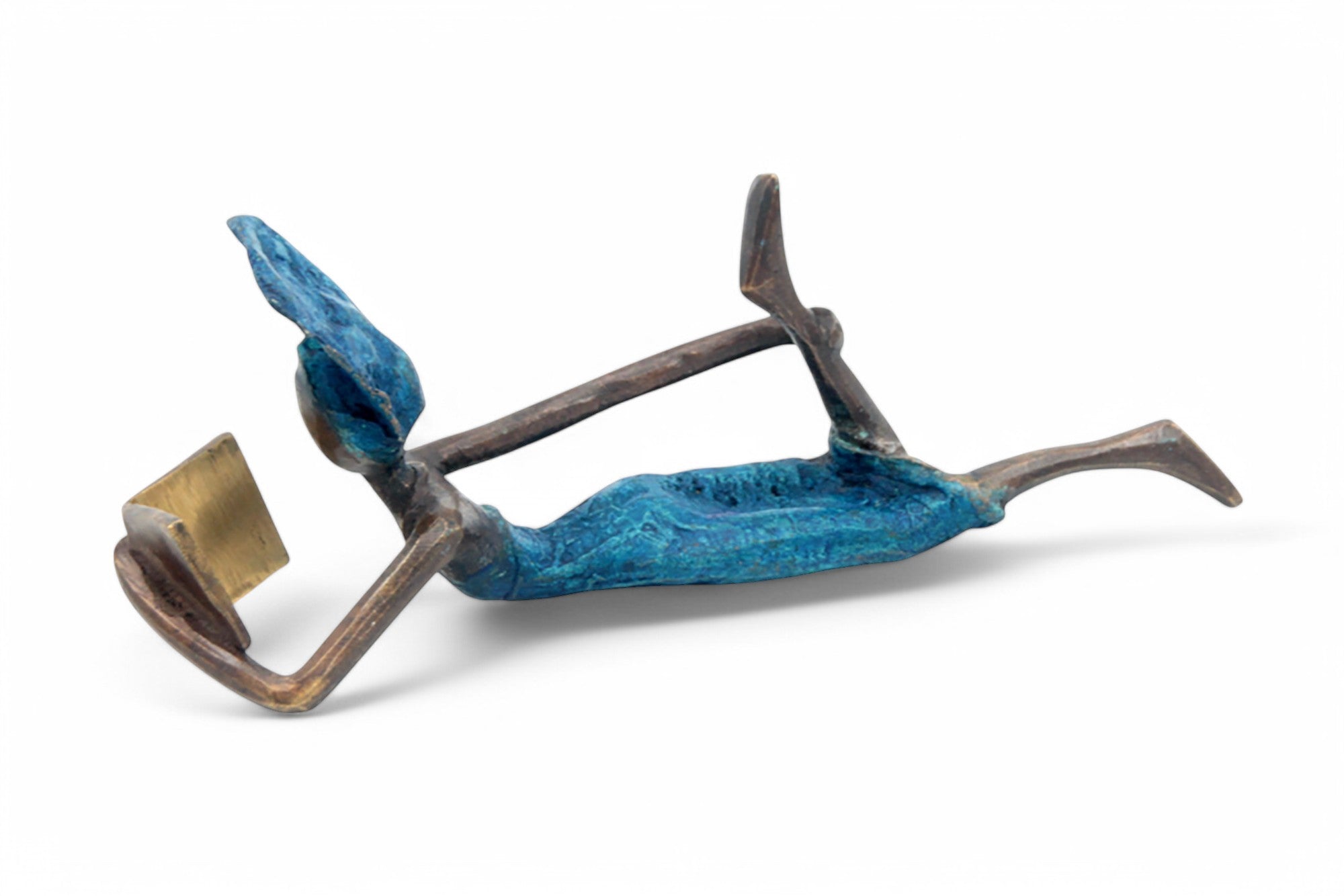 Bronze allongé 20 cm bleu n°3 Bronzes d'Afrique