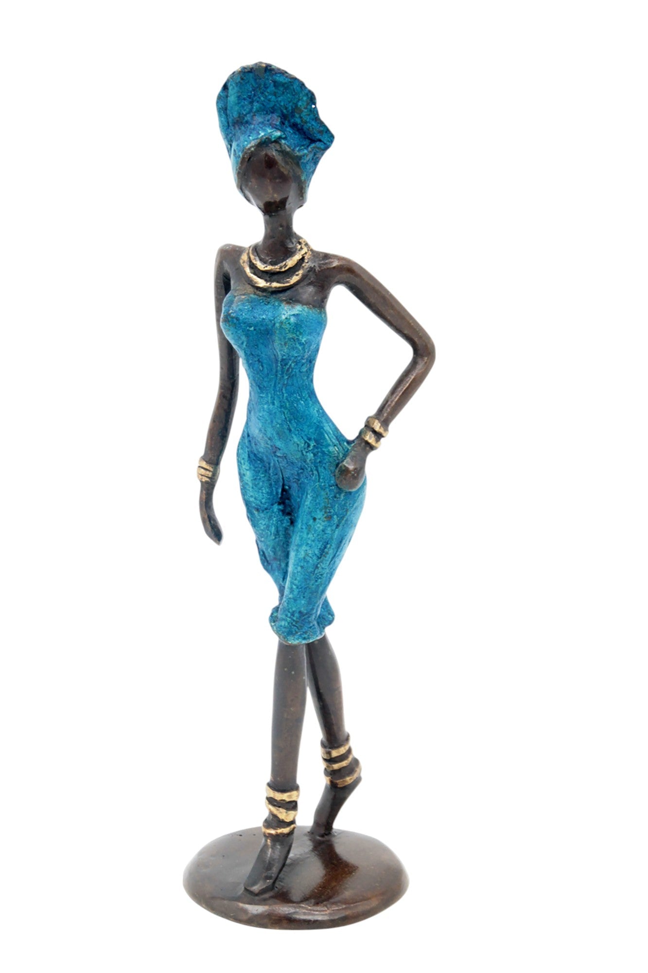 Bronze 30 cm bleu n°2 Bronzes d'Afrique